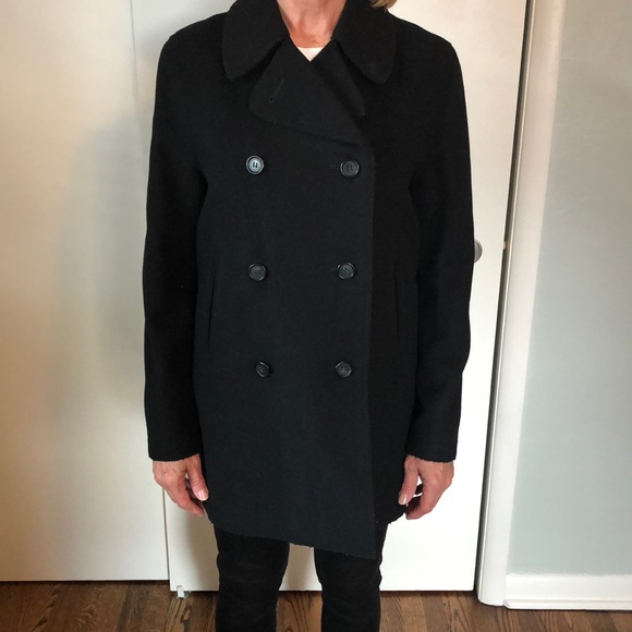 burberry black pea coat